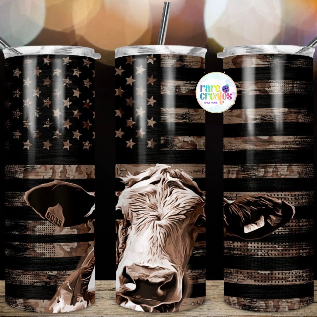 Cow and Flag Tumbler