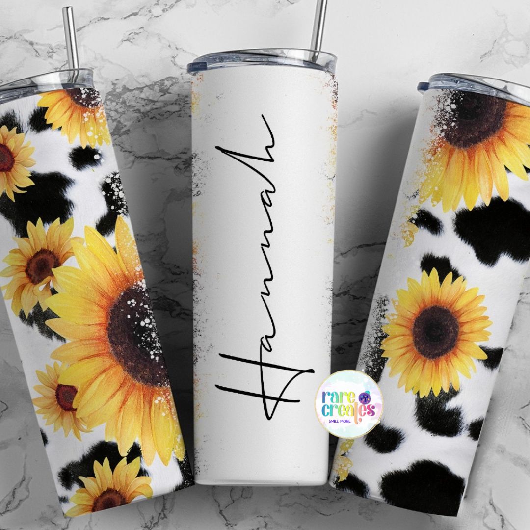 Sunflower Custom Name Tumbler