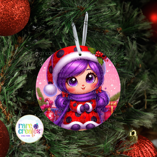 Purple Lady Bug Ornament