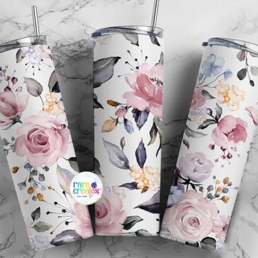 Pink Floral Tumbler