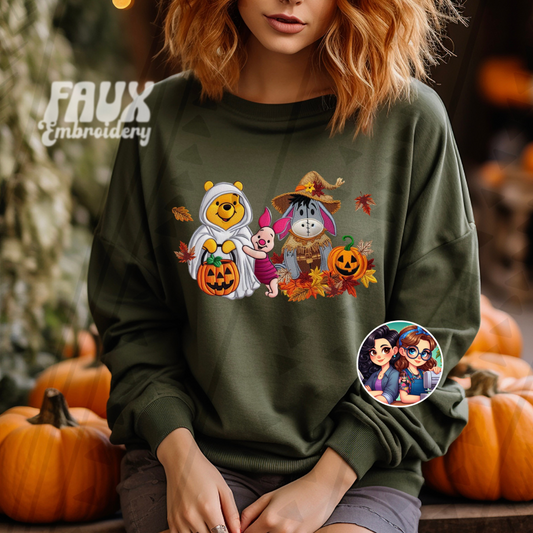 P00h & Friends Halloween Faux Embroidery