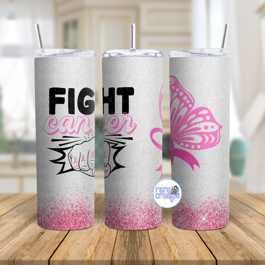 Fight Cancer Fist 20oz Skinny Tumbler