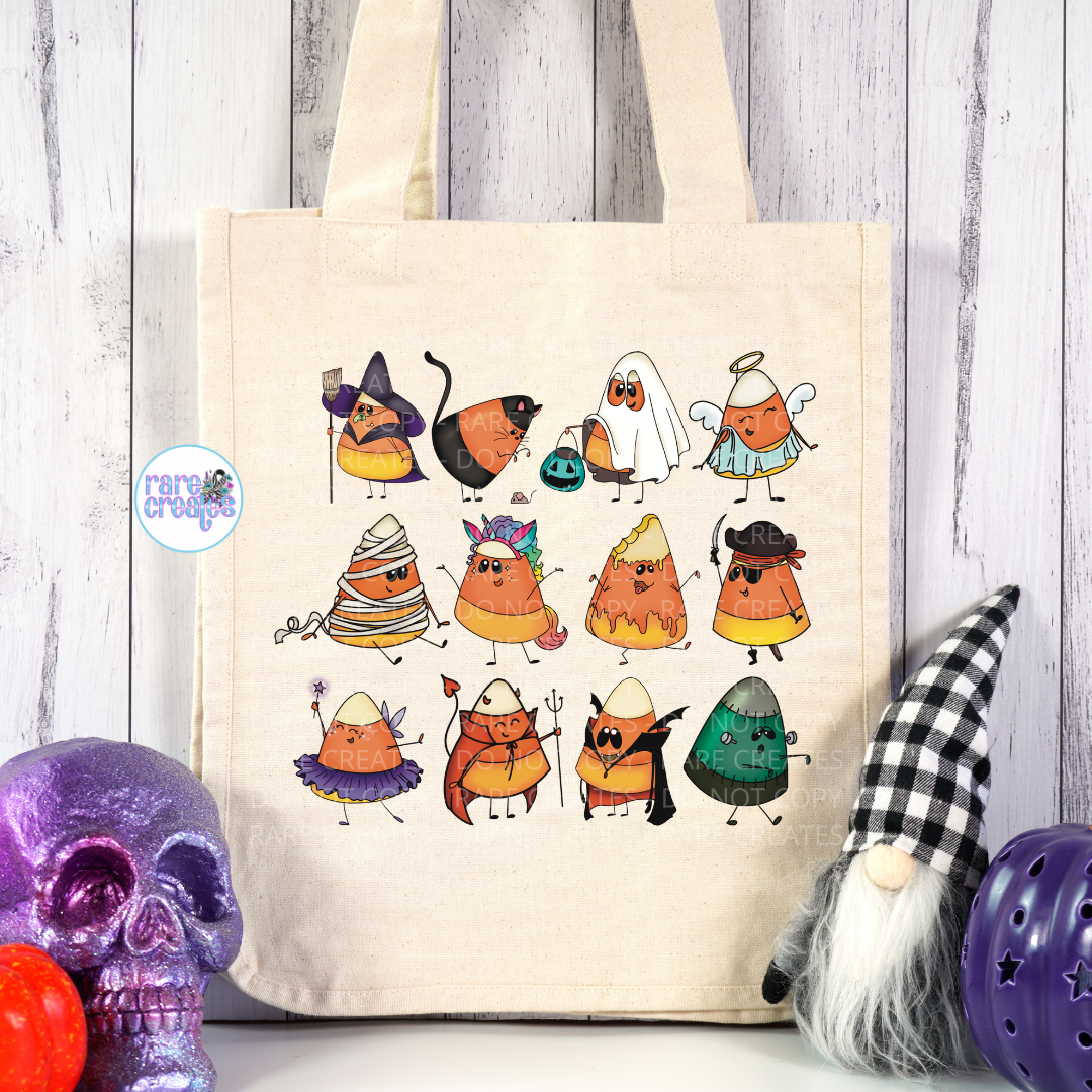 Candy Corn Kiddos - Adorable Halloween Canvas Tote Bags