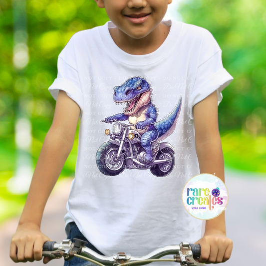 T-Rex Dinosaur on Motorcycles Youth Tee