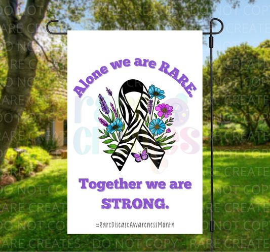 Alone Rare Together Strong 11.8" x 17.7" Polyester Garden Flag